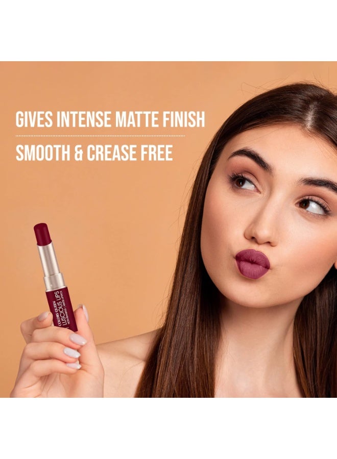 Colors Queen Luscious Lips - Non Transfer Creamy Matte Lipstick | Highly Pigmented with Smooth Application | Long Lasting Lipstick Waterproof | Smudge Proof Lipstick for Women (04 - Royal Rust Maroon - 3.5g) - Image 2